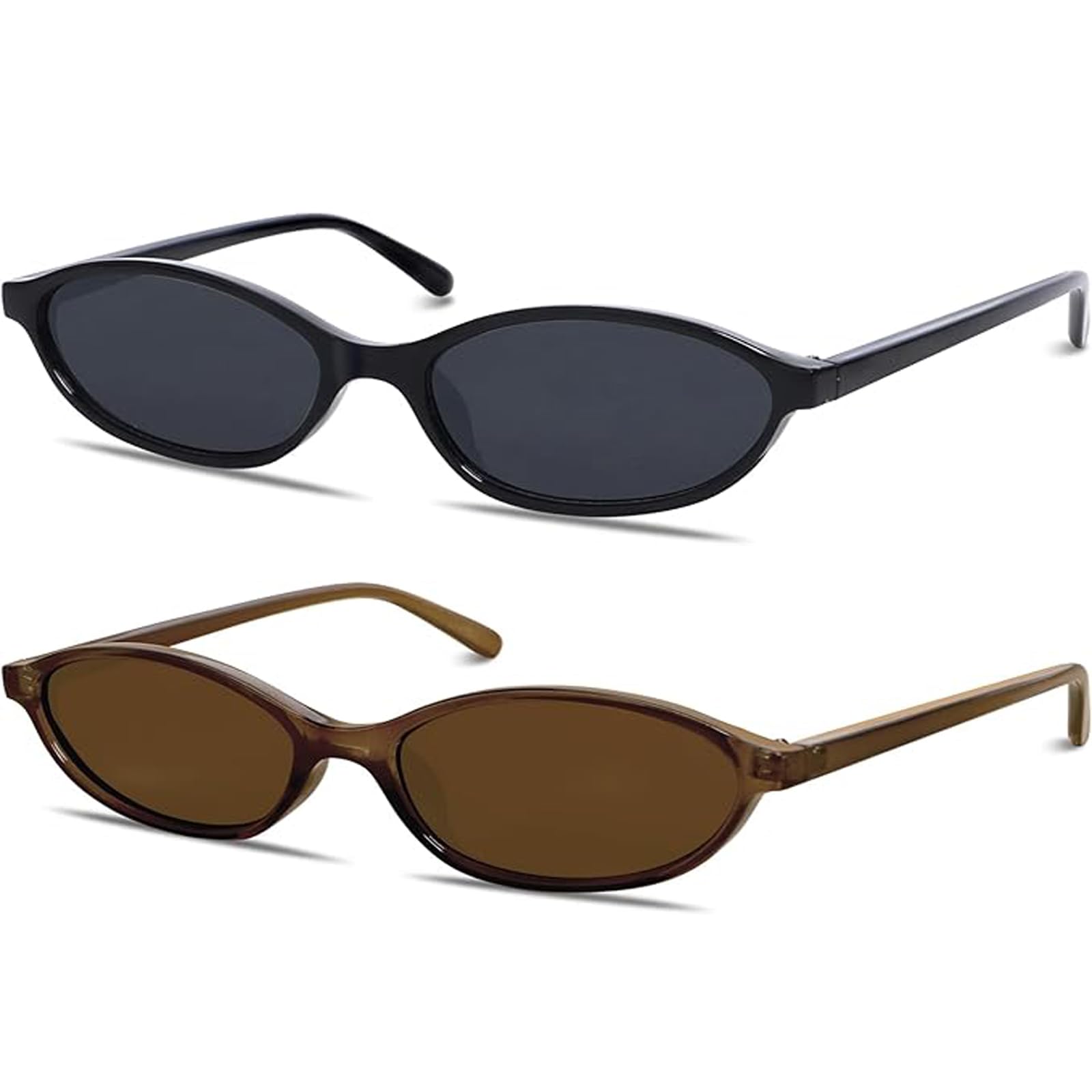 Retro Oval Cat Eye Sunglasses for Women 90s Trendy Small